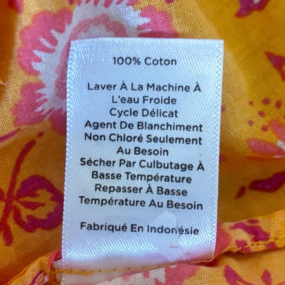 Talbots 100% Cotton Orange Pink Floral Button Down Shirt M Climbing Jacobean - Picture 8 of 11